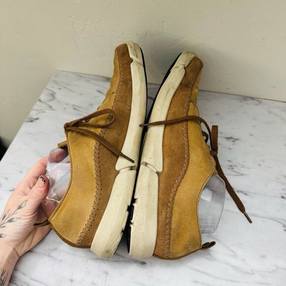 Clark’s Trifi Lace Tan Leather Sneakers Men’s Size 10 - Picture 6 of 10